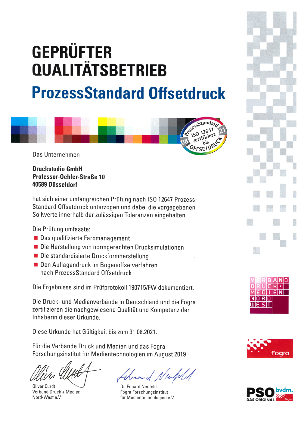 Prozessstandard Offsetdruck Nach Iso 12647 2 2004